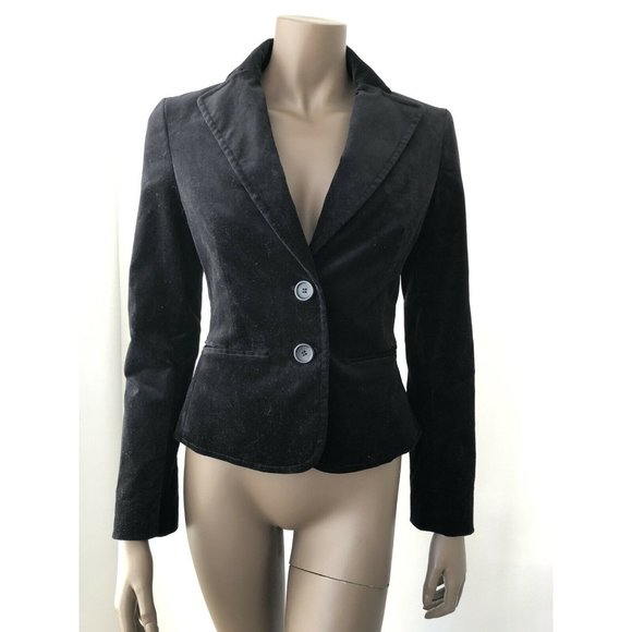 Express Design Studio Black Velvet Blazer Sz 4 - Picture 1 of 5
